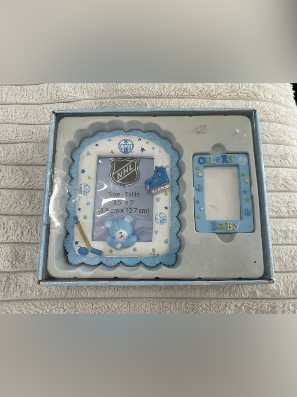 NHL Blue Baby Photo Frame Set - Edmonton Oilers